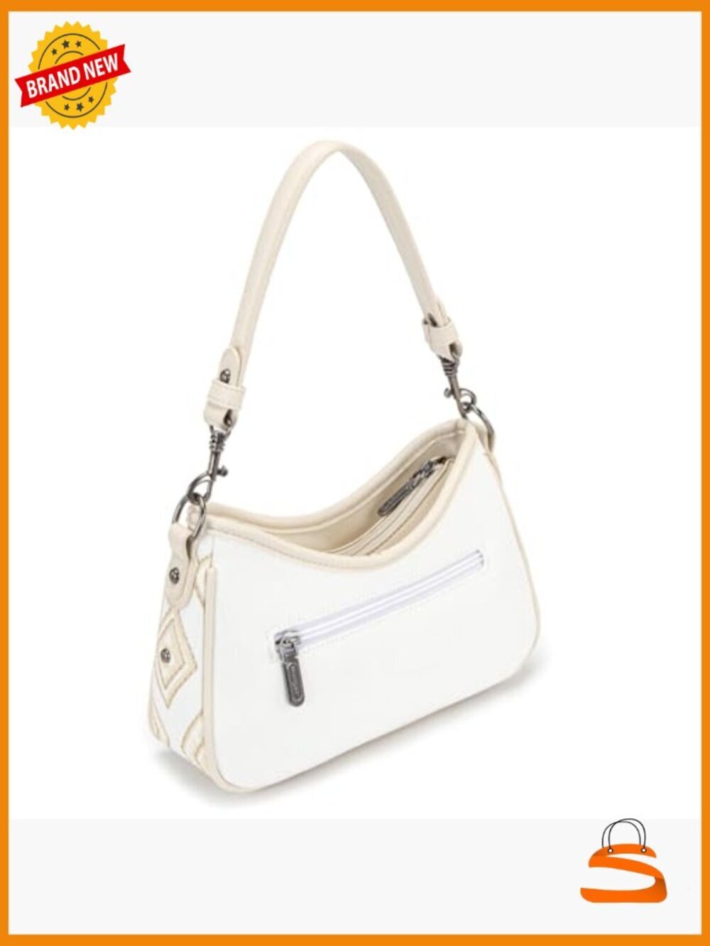 Western Aztec Crescent Hobo Shoulder Bag with Detachable Pouch - Picture 6 of 7